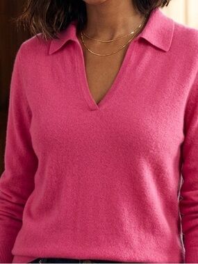 Lands' End  Johnny Collar  V-Neck Sweater